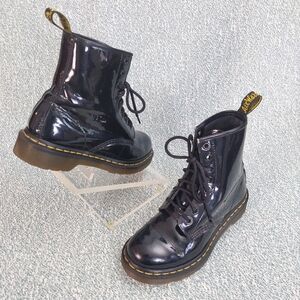 Dr. Martens Black Patent Leather Boots, Sz 6